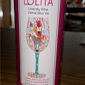 Lolita Colorful Birthday Wine Glass